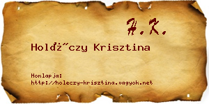 Holéczy Krisztina névjegykártya